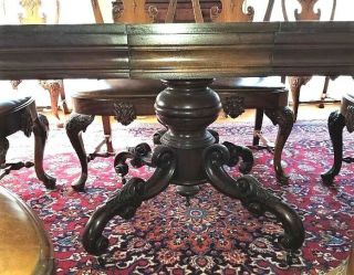 Dining Table,  Mallard style,  vintage Victorian style,  mahogany,  46w,  one leaf 12