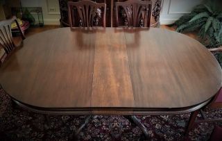 Dining Table,  Mallard style,  vintage Victorian style,  mahogany,  46w,  one leaf 2