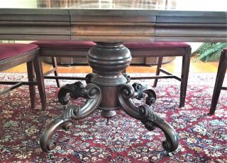 Dining Table,  Mallard style,  vintage Victorian style,  mahogany,  46w,  one leaf 3