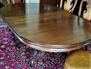 Dining Table,  Mallard style,  vintage Victorian style,  mahogany,  46w,  one leaf 8