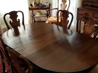 Dining Table,  Mallard style,  vintage Victorian style,  mahogany,  46w,  one leaf 9
