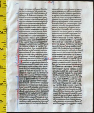 Early ca.  1250 Bible manuscript leaf in Latin on very fine vellum,  Numbers 32 - 35 2