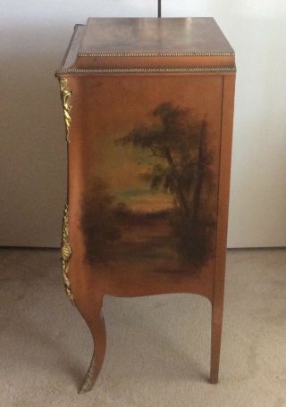 Antique French Hand Painted Music Cabinet Nightstand Chest 6