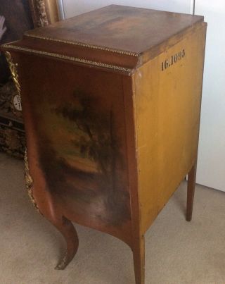 Antique French Hand Painted Music Cabinet Nightstand Chest 7