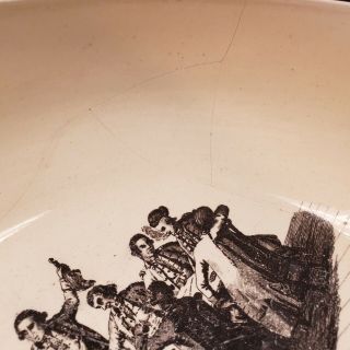 18th Century Creamware Punch Bowl Liverpool Leeds Staffordshire Tavern Hunting 6