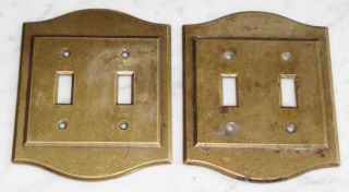 10 Vintage Amerock Carriage House Solid Brass Light & Outlet Switch Plate Covers 4