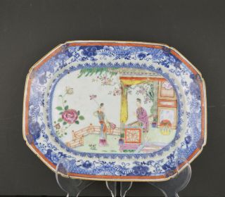 A Very Fine Chinese Meat Platter With Figural Decoration 18th Century Af