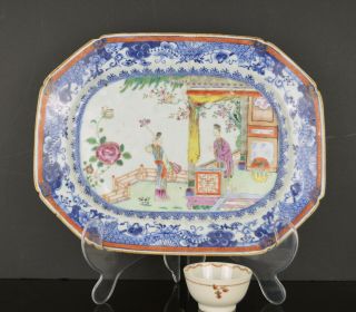 A VERY FINE CHINESE MEAT PLATTER WITH FIGURAL DECORATION 18TH CENTURY AF 2