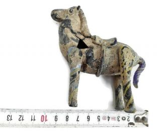 Style Pendant Roman Ancient Intaglio Figurine Horse Stone Artifact Glass Antique 12