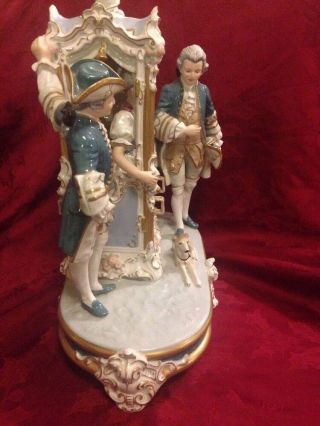 Royal Dux Porcelain Figurine The Sedan Chair Monumental Size 7