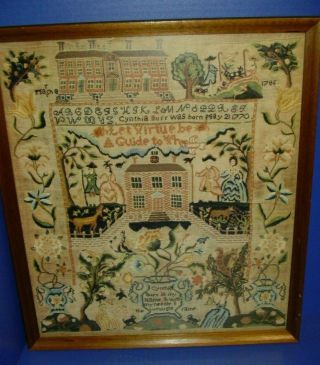 18th Century Sewing Sampler By Cynthia Burr Ca.  1786 Providence,  R.  I.  Print