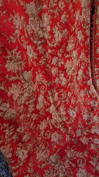 SUBLIME PR LARGE ANTIQUE FRENCH WOVEN SILK TAPESTRY CHATEAU CURTAINS c1880 2