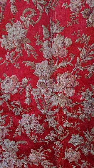 SUBLIME PR LARGE ANTIQUE FRENCH WOVEN SILK TAPESTRY CHATEAU CURTAINS c1880 4