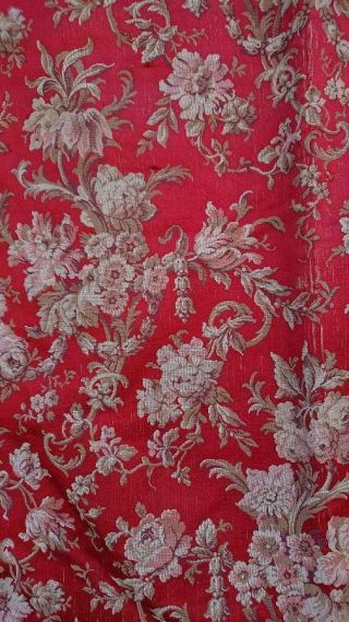 SUBLIME PR LARGE ANTIQUE FRENCH WOVEN SILK TAPESTRY CHATEAU CURTAINS c1880 5