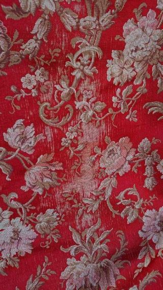 SUBLIME PR LARGE ANTIQUE FRENCH WOVEN SILK TAPESTRY CHATEAU CURTAINS c1880 6