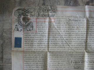 ANTIQUE 1771 ROTTINGDEAN UK ENGLAND VELLUM INDENTURE MANUSCRIPT WAX SEAL SILVER 3