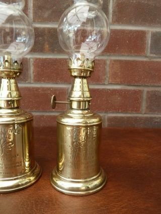 5 Vintage French Brass Pigeon Type Oil Lamps in Order 2