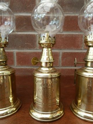 5 Vintage French Brass Pigeon Type Oil Lamps in Order 3