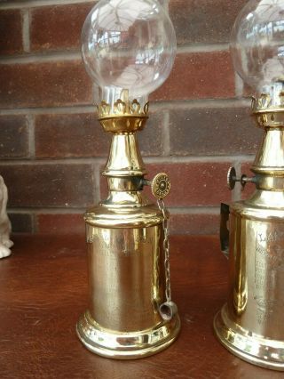 5 Vintage French Brass Pigeon Type Oil Lamps in Order 6