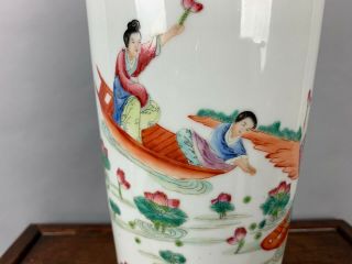 19th C.  Chinese Famille - rose Figural Vase 5
