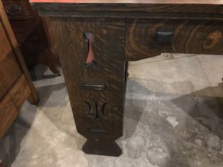 Rare Antique Mission Oak Library Table Desk Made 1910s 4