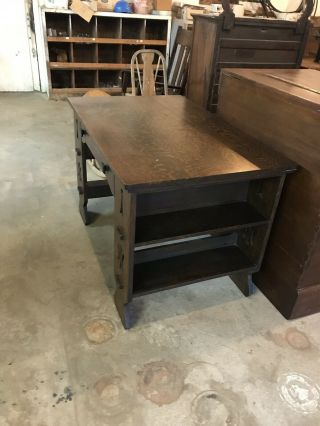 Rare Antique Mission Oak Library Table Desk Made 1910s 5