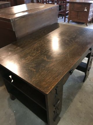 Rare Antique Mission Oak Library Table Desk Made 1910s 6