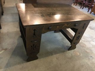 Rare Antique Mission Oak Library Table Desk Made 1910s 7