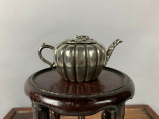 19th/20th Chinese Sterling Silver Pumpkin - Form Water Pot