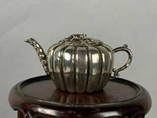 19th/20th Chinese Sterling Silver Pumpkin - Form Water Pot 3