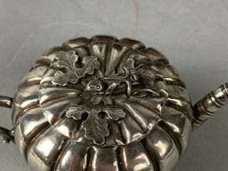 19th/20th Chinese Sterling Silver Pumpkin - Form Water Pot 8