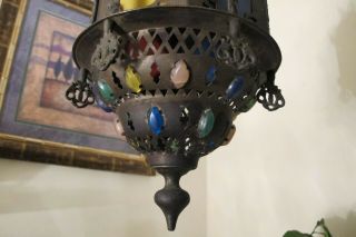 Antique Vintage MOROCCON/ TURKISH Lamp Light 1940 ' s.  9 in RARE 11
