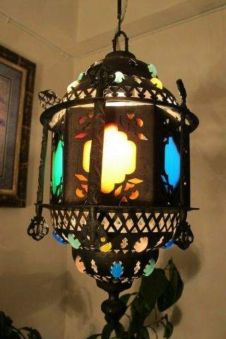 Antique Vintage MOROCCON/ TURKISH Lamp Light 1940 ' s.  9 in RARE 2