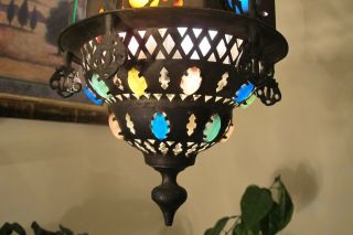 Antique Vintage MOROCCON/ TURKISH Lamp Light 1940 ' s.  9 in RARE 4