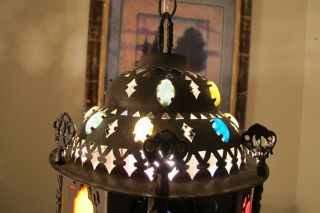 Antique Vintage MOROCCON/ TURKISH Lamp Light 1940 ' s.  9 in RARE 9