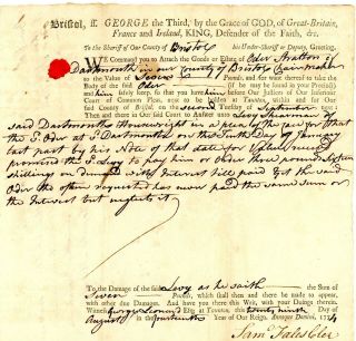 1774 Col - Am - Doc Levi Sherman Vs Oder Stratton Chairmaker (plea Of The Case)