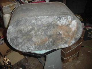 VINTAGE METAL GALVANIZED BOILER CAN TUB 5 GALLON ?? FARM COTTAGE GARDEN DECOR 9