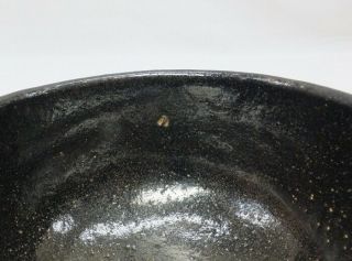 A054: Japanese tea bowl of OLD KURO - RAKU pottery with RAKU ' s sign,  Shifuku 8