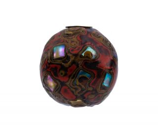 An Antique Japanese Meiji - Edo Era Inlaid Lacquered Bead 2