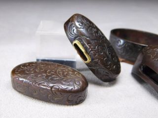 RARE SOROI KANAGU for Tanto Koshirae 19thC Japanese Antique Edo Tsuba 5