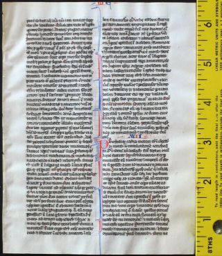 Early Ca.  1250 Bible Manuscript Leaf In Latin On Very Fine Vellum,  Numbers 21 - 23