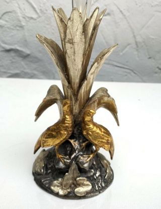 Antique Black Forest Carved Epergne Vase Stand,  Birds,  Glass,  18K Gold Finish 2