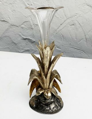 Antique Black Forest Carved Epergne Vase Stand,  Birds,  Glass,  18K Gold Finish 3