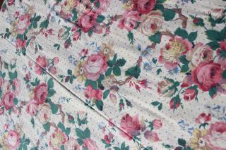 PRISTINE VINTAGE 1910s SUNDOUR EVERFAST 100 COTTON FLORAL FABRIC - 156 