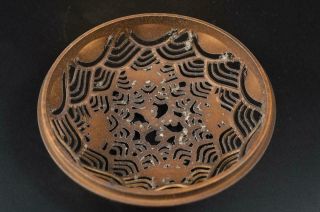 T6877: Japanese Casting copper Shochikubai Bird sculpture INCENSE BURNER 6
