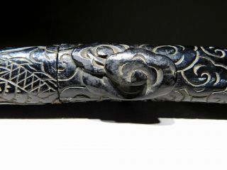 Fine Carved Black Dragon KOSHIRAE 19thC Japanese Edo Antique Wakizashi Mounting 5