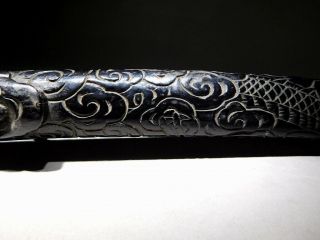 Fine Carved Black Dragon KOSHIRAE 19thC Japanese Edo Antique Wakizashi Mounting 6