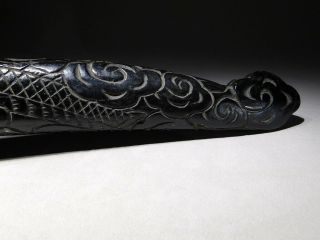 Fine Carved Black Dragon KOSHIRAE 19thC Japanese Edo Antique Wakizashi Mounting 7