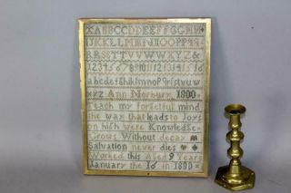 A Rare Signed & Dated 1800 Needlework Sampler " Ann Norbury 1800 " In Great Colots