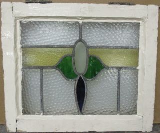 Old English Leaded Stained Glass Window Colorful Band Design 18.  75 " X 15.  75 "
